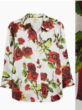 L'AGENCE Dani Rose Printed Silk Blouse